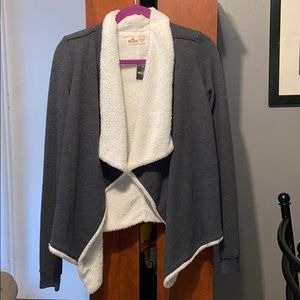 Grey Hollister Fuzzy Cardigan